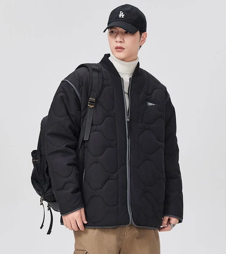 Quilted Patchwork Puffer Jacket with a Stylish Design