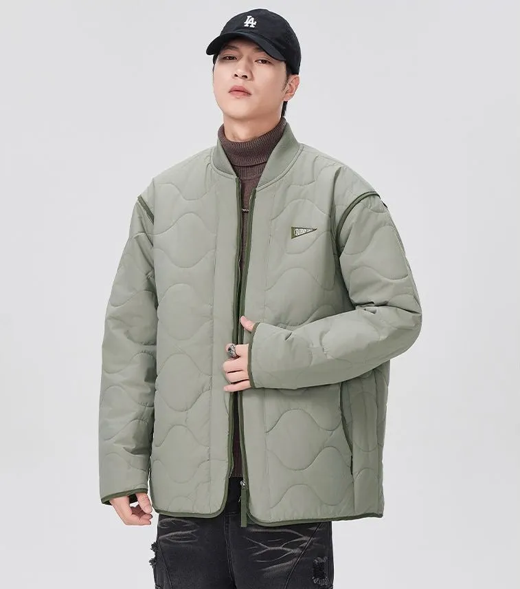 Quilted Patchwork Puffer Jacket with a Stylish Design
