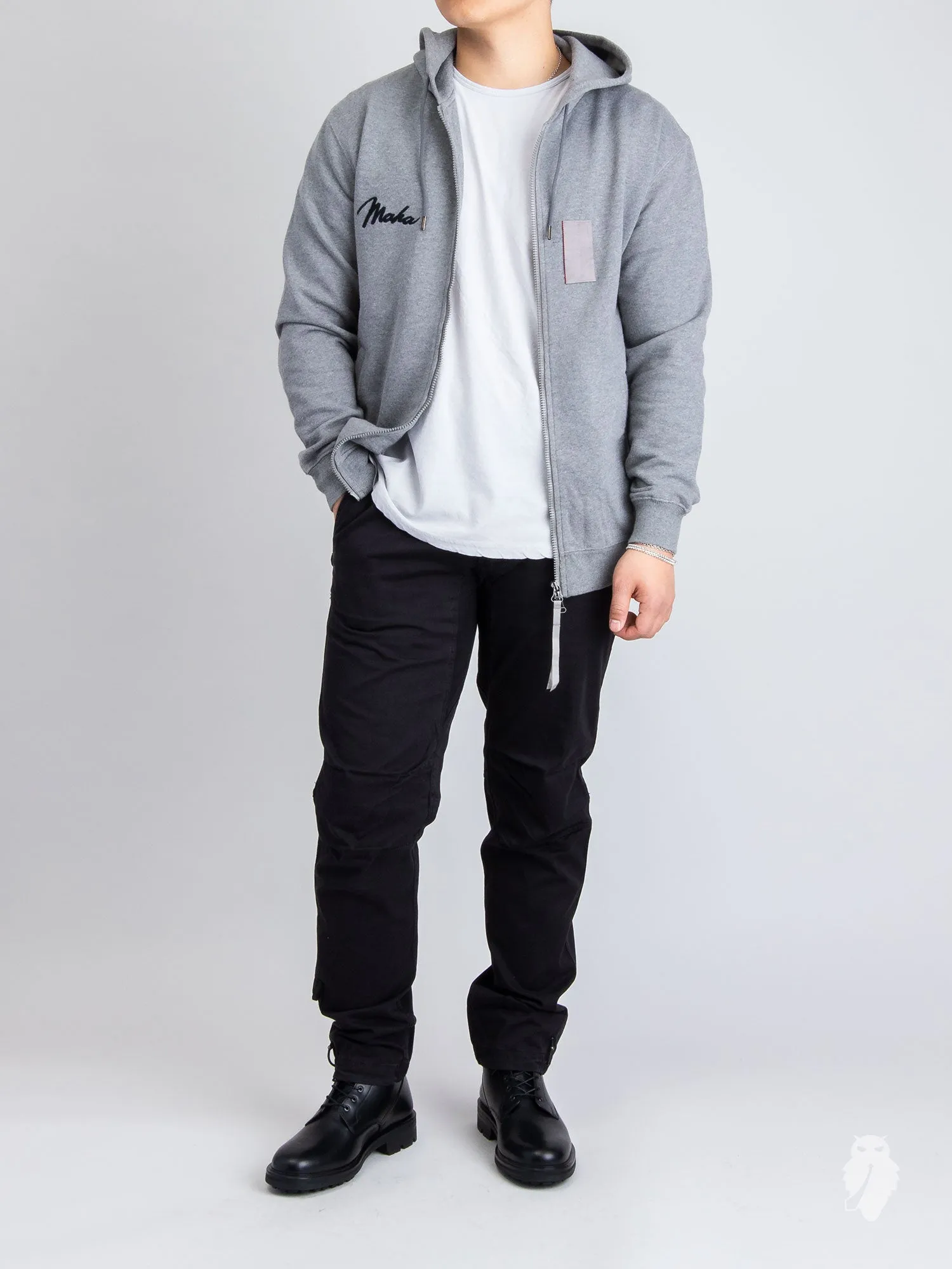 "Ghost" Zip Hoodie in Marled Grey