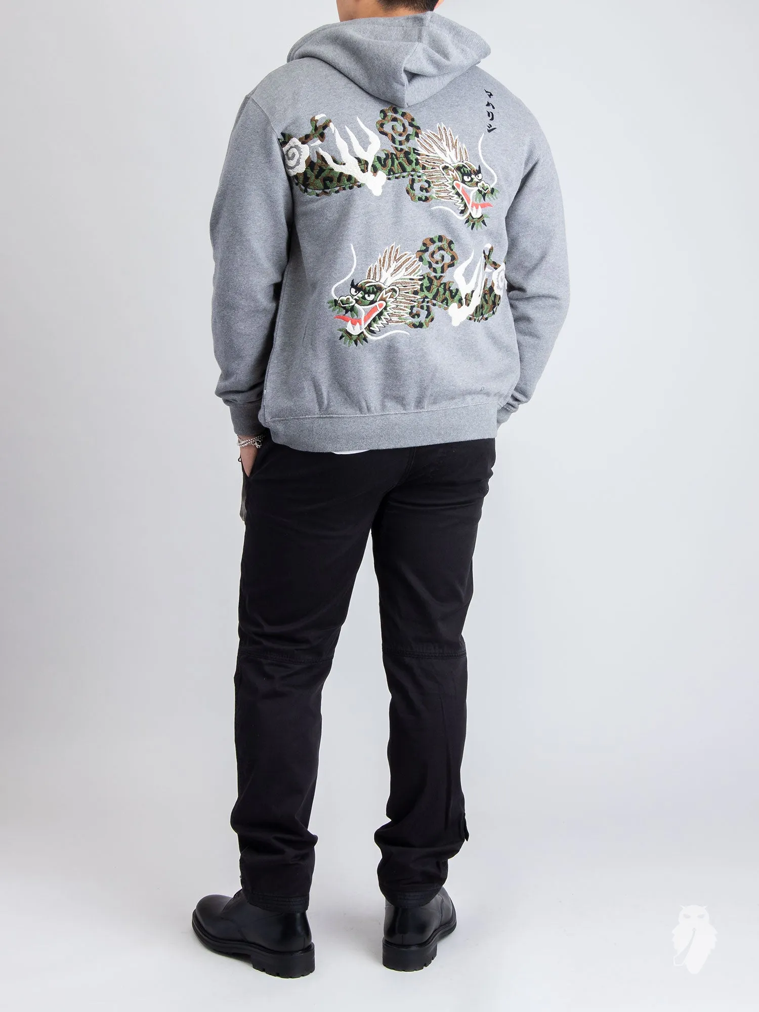 "Ghost" Zip Hoodie in Marled Grey