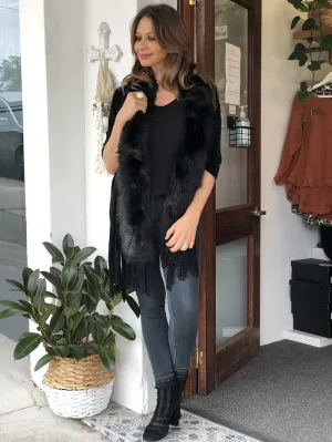 Reece Faux Fur Trim Wrap