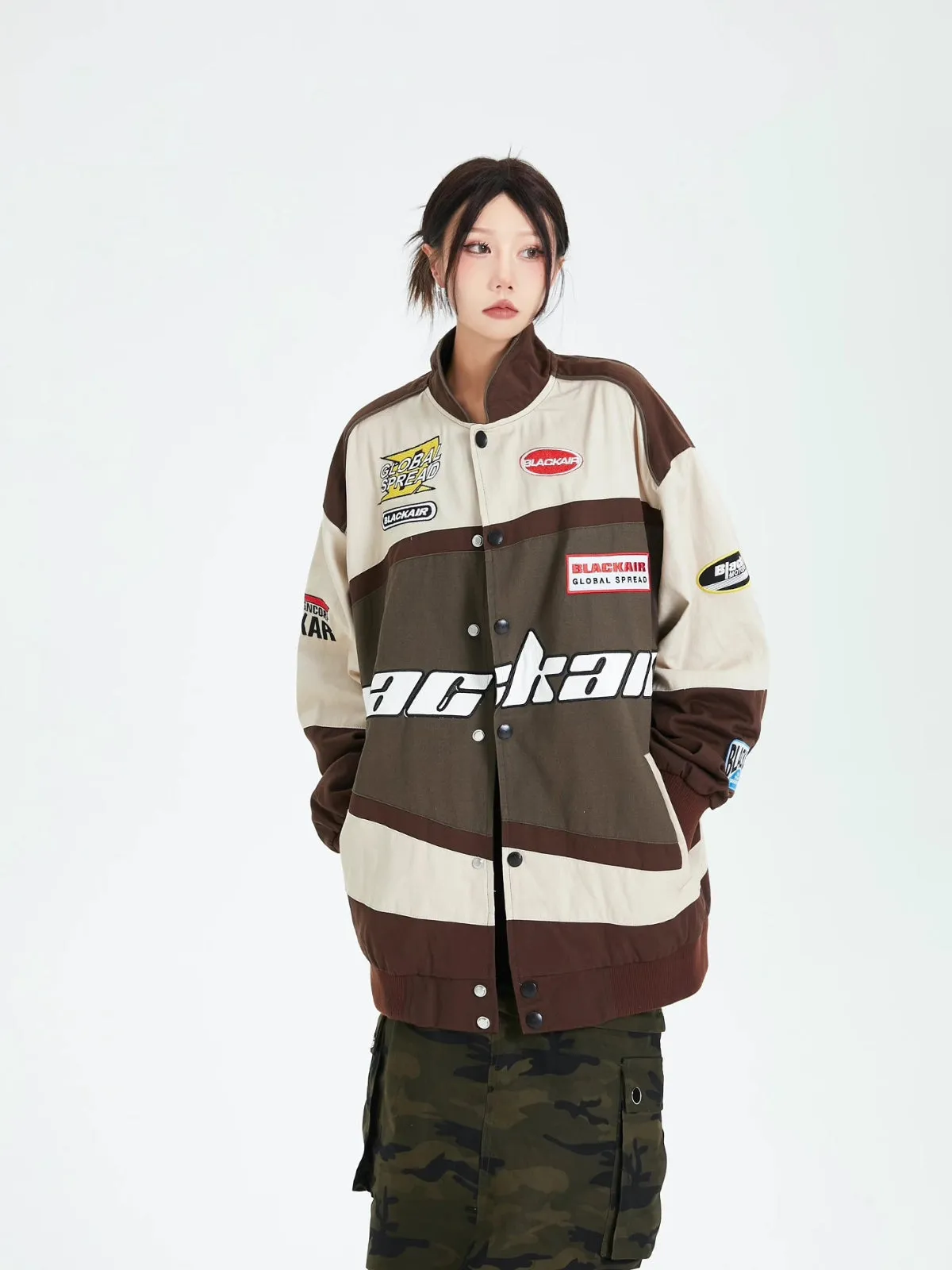 Retro Style Quilted Racing Jacket