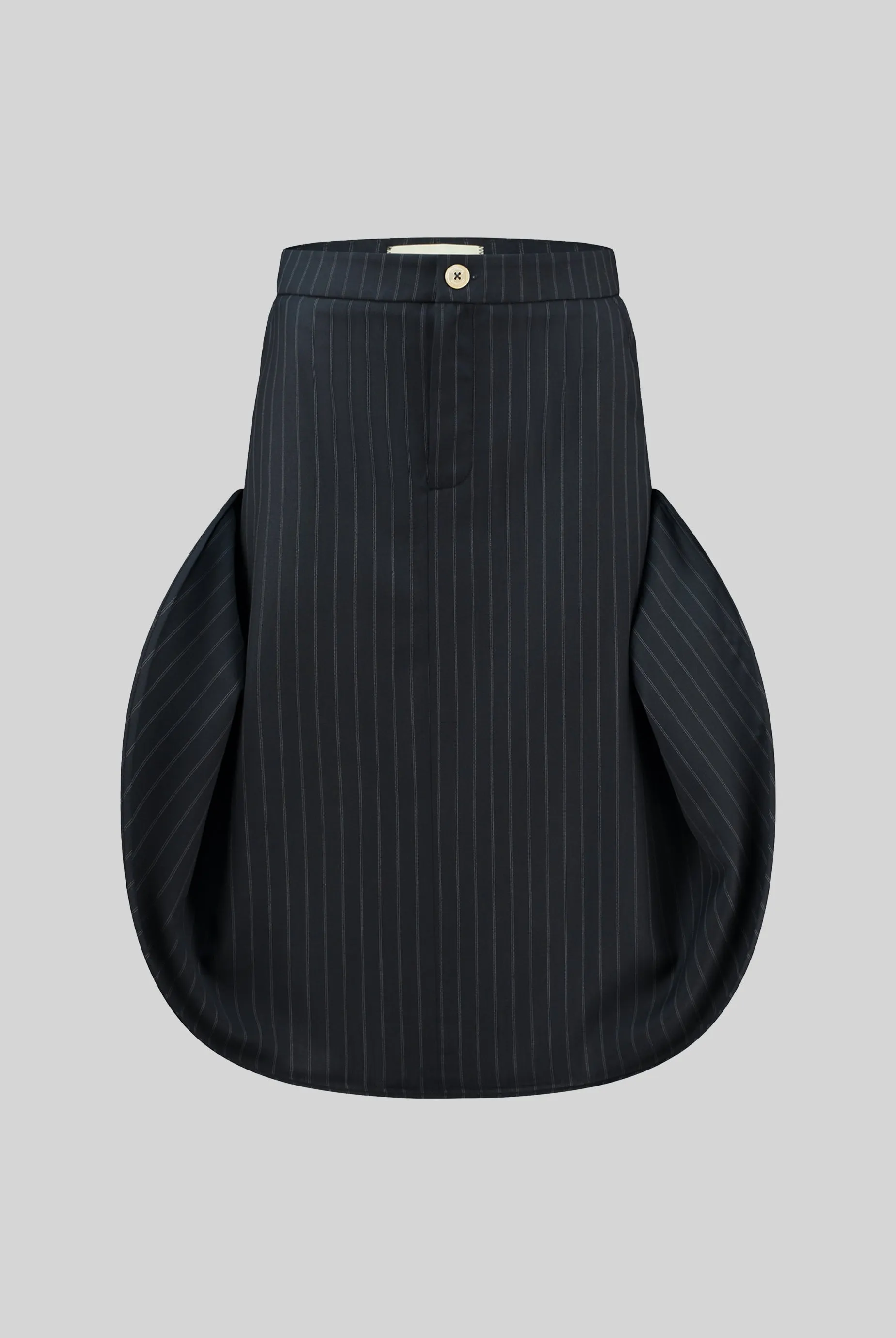 Rhubarb Skirt in Marine/Grey Double Pinstripe