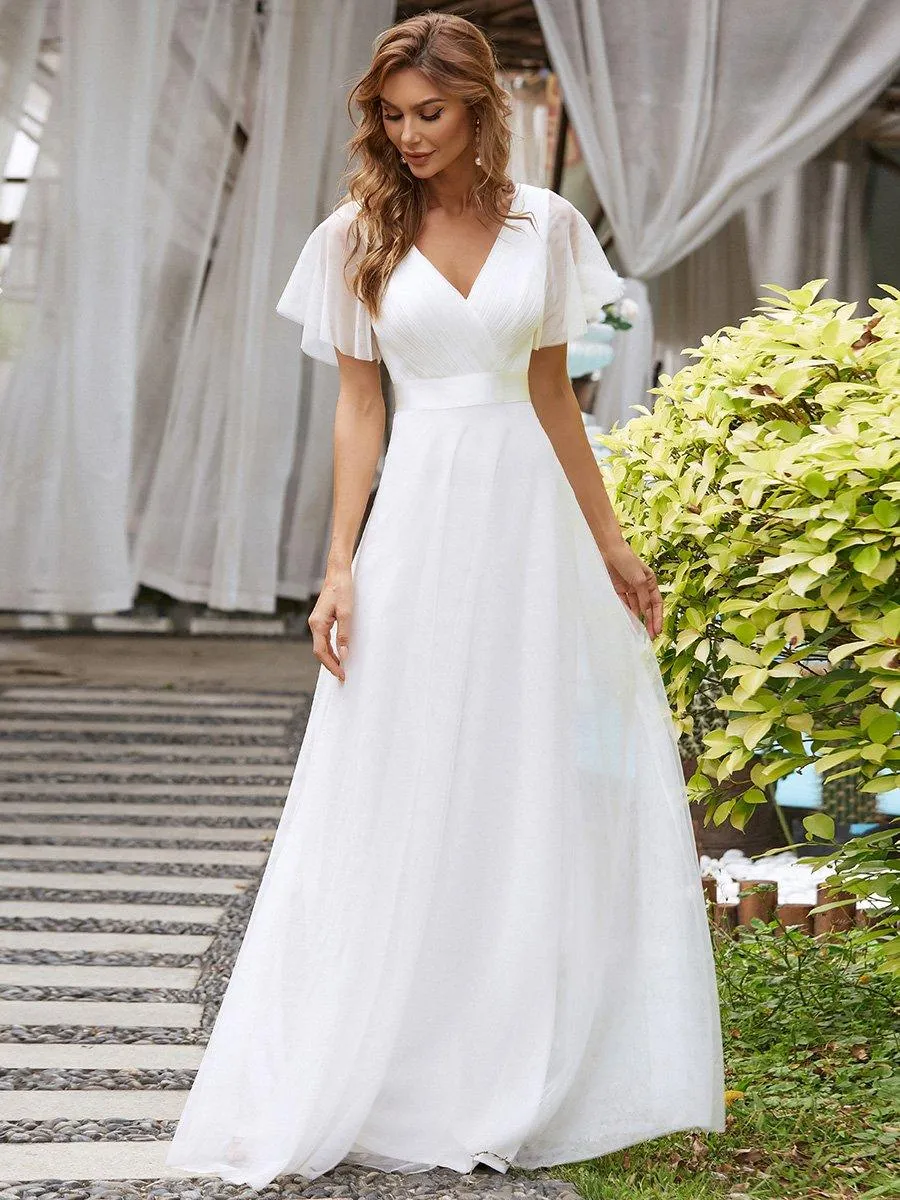 Robe de Soirée à manches courtes et à double col V pour femmes
