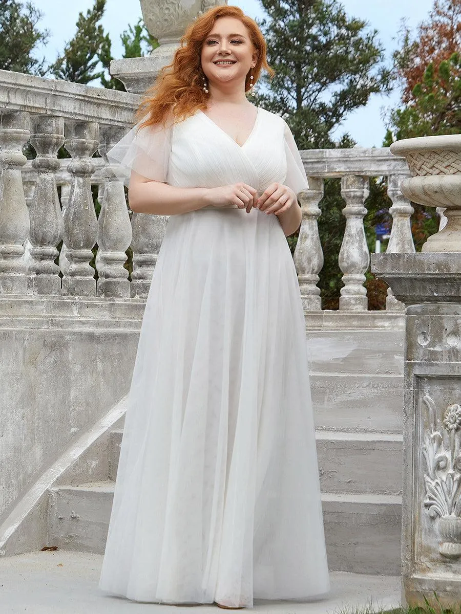 Robe de Soirée à manches courtes et à double col V pour femmes
