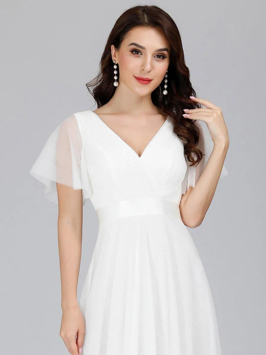 Robe de Soirée à manches courtes et à double col V pour femmes