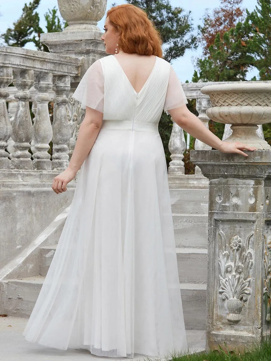 Robe de Soirée à manches courtes et à double col V pour femmes