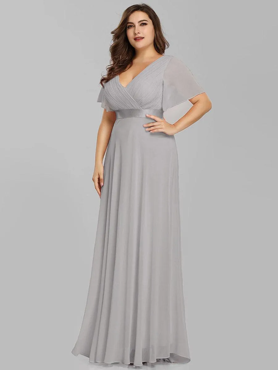 Robe mariage invitée fluide élégante en mousseline à taille haute
