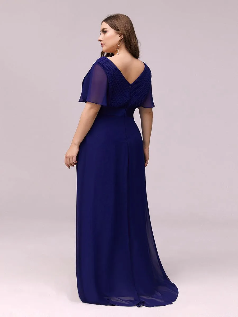 Robe mariage invitée fluide élégante en mousseline à taille haute