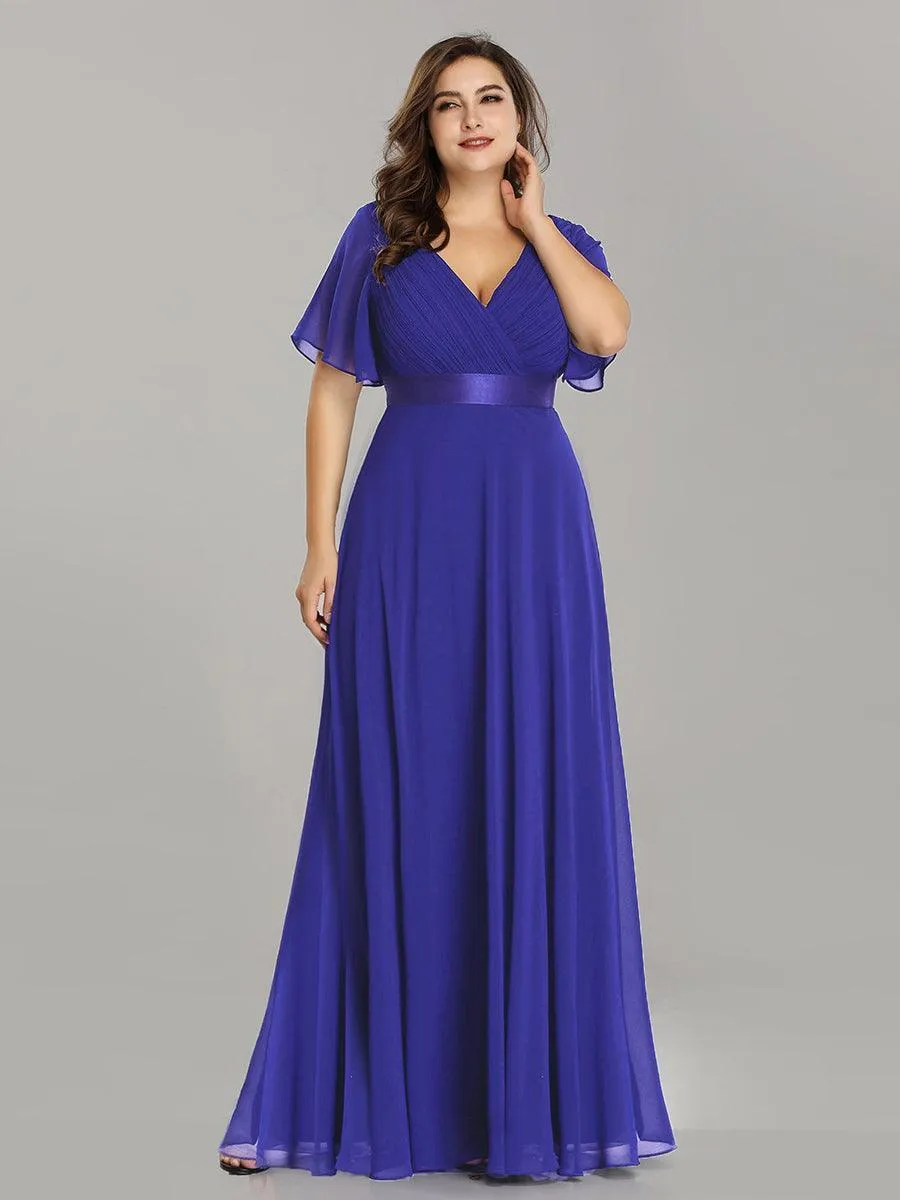 Robe mariage invitée fluide élégante en mousseline à taille haute