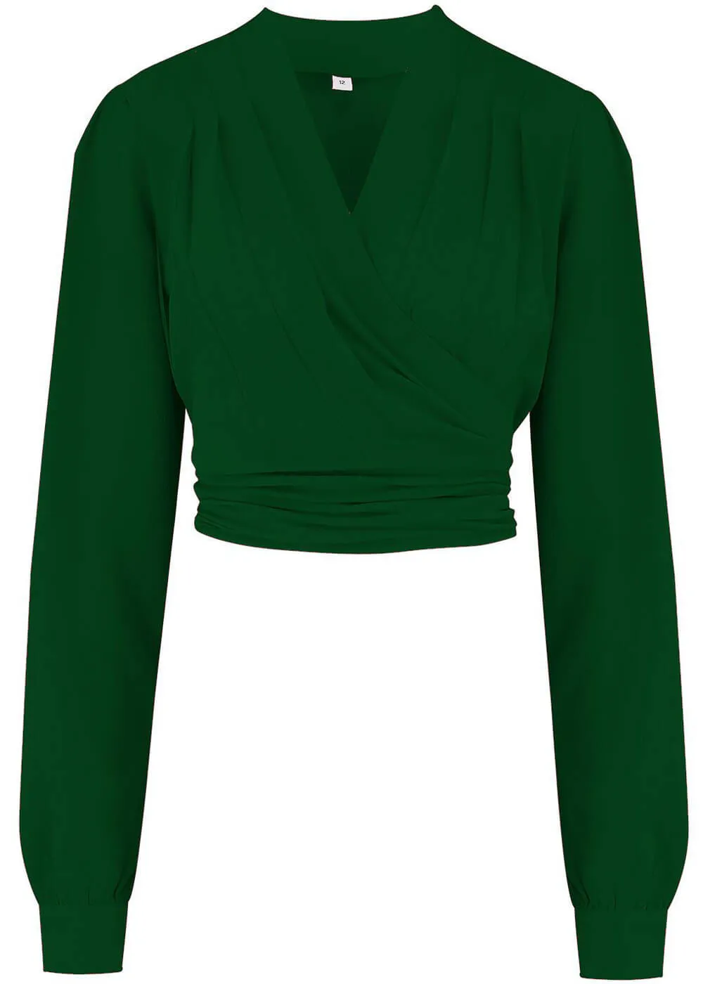Rock N Romance Darla Lange Mouw 40's Wrap Blouse Groen