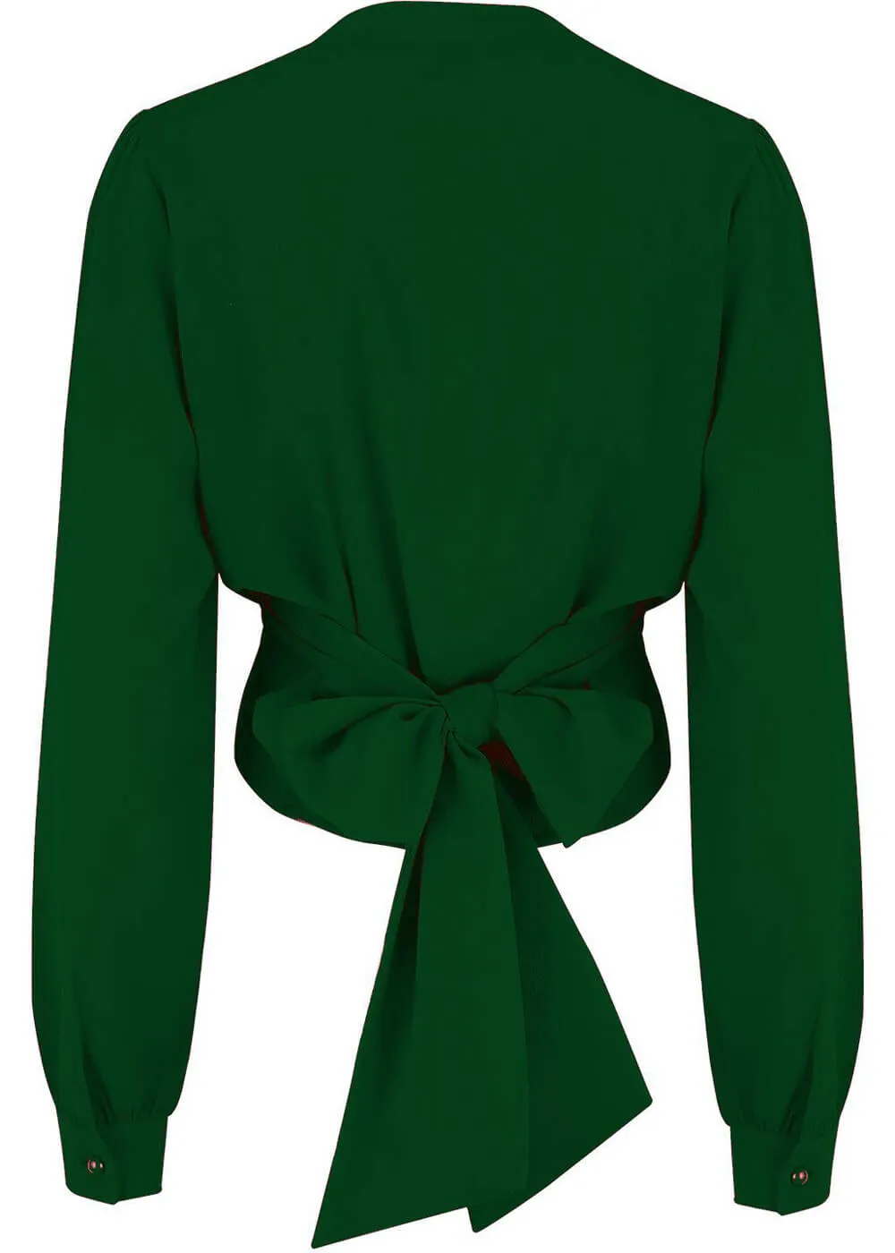Rock N Romance Darla Lange Mouw 40's Wrap Blouse Groen