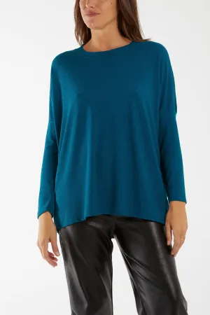Round Neck Long Sleeve Lurex Top