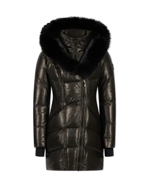 Rudsak Shauna X Leather & Fur Down Puffer