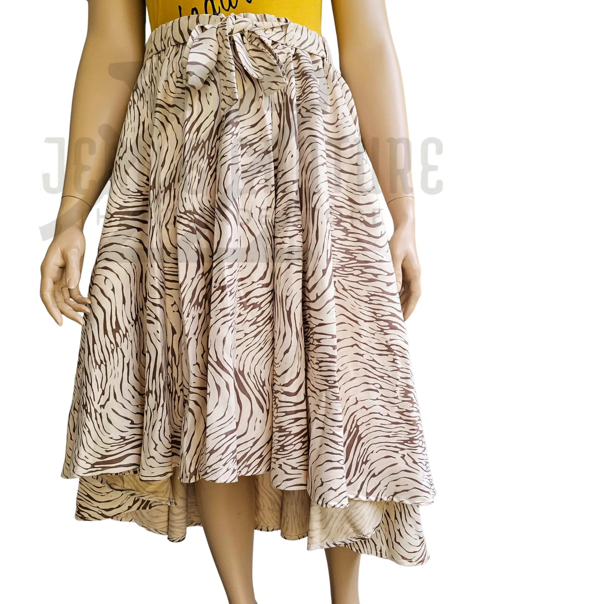 Rumi Asymmetry Plus-Size Swing Skirt - 01