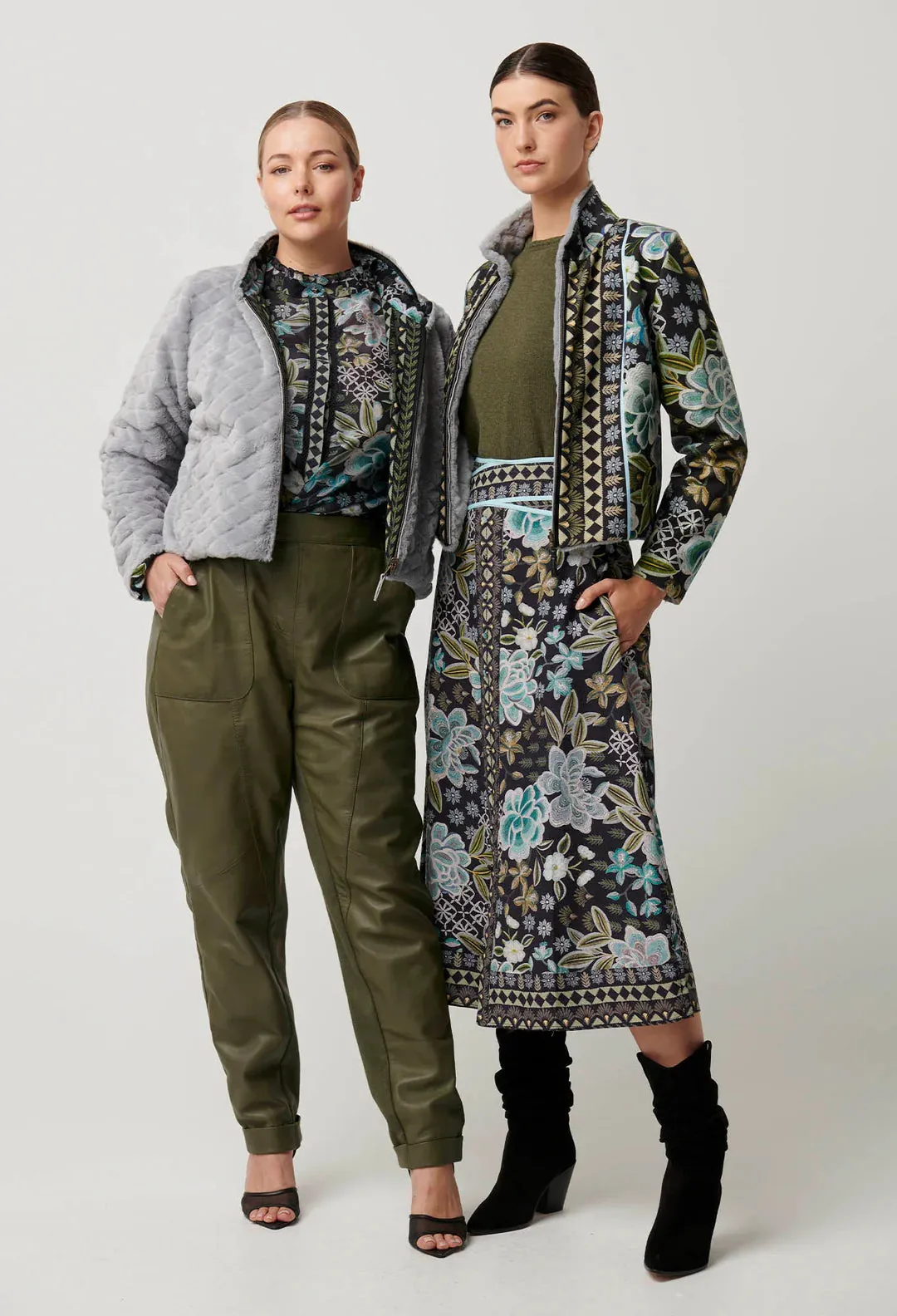 Rylie Reversible Print & Faux Fur Jacket | Dahlia fields