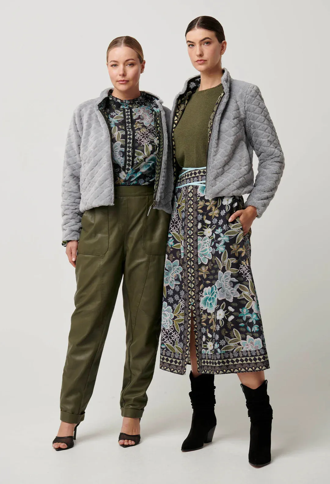 Rylie Reversible Print & Faux Fur Jacket | Dahlia fields