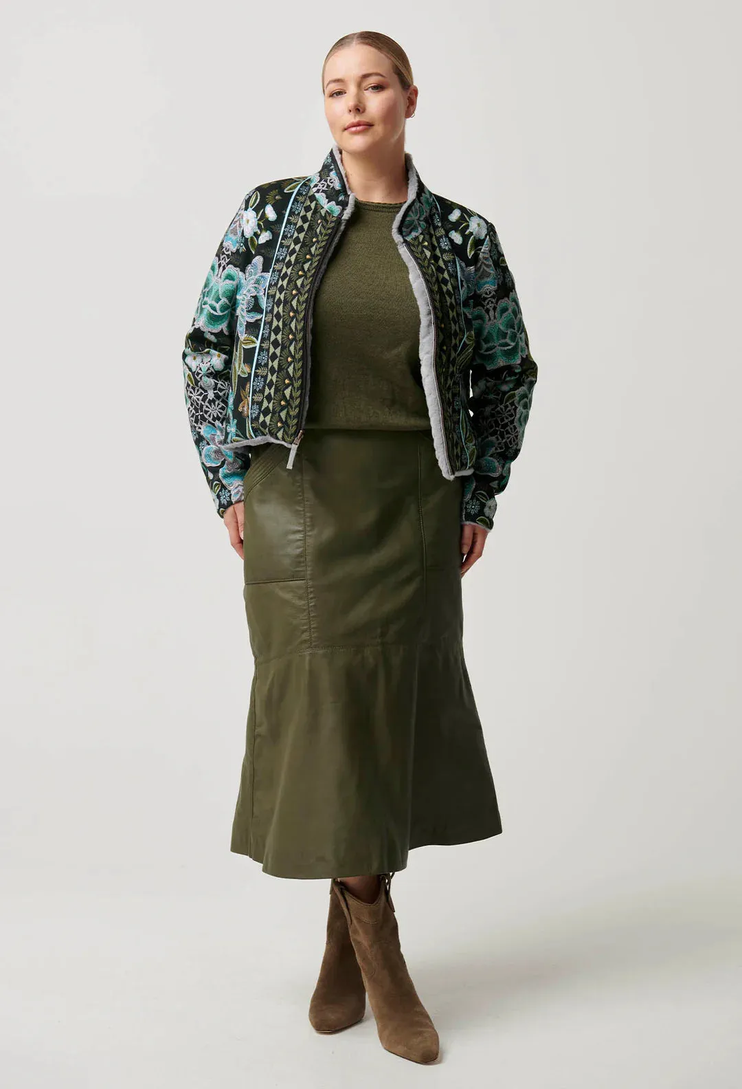 Rylie Reversible Print & Faux Fur Jacket | Dahlia fields