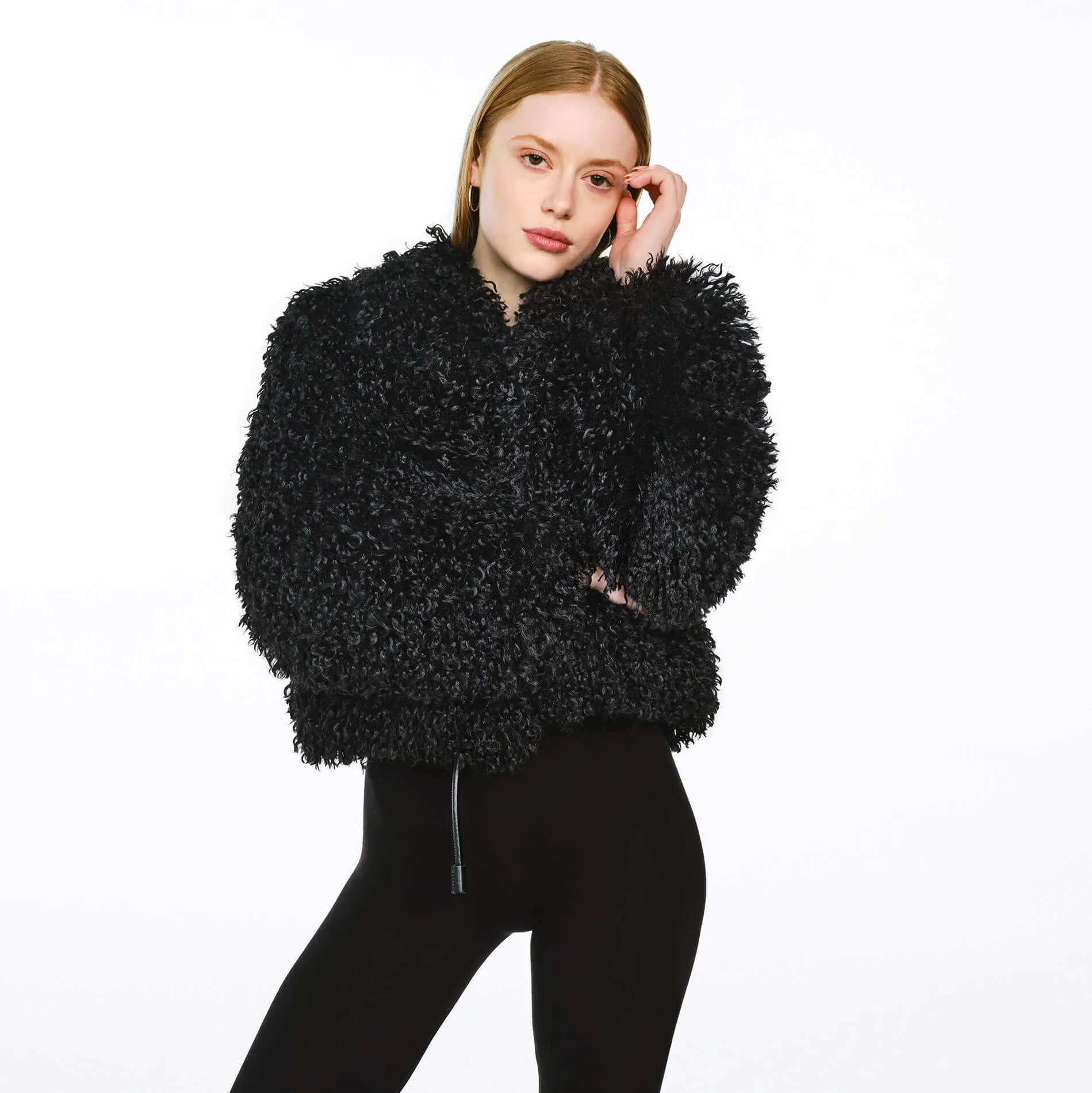SCHWARZE FELLJACKE LUNA