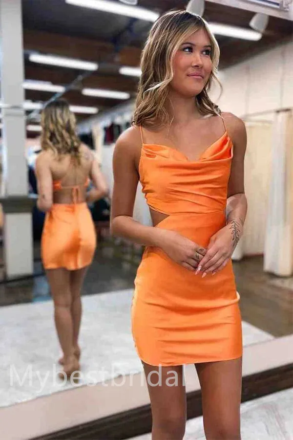 Sexy Jewel Spaghetti straps Sleeveless Sheath Short Mini Homecoming Dress,  HDS0104