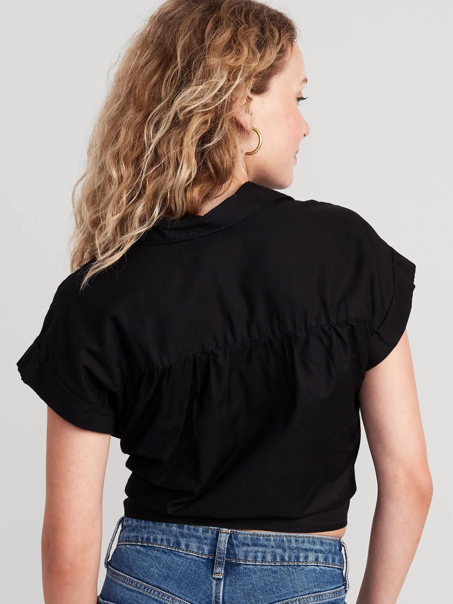 Short-Sleeve Tie-Wrap Top for Women