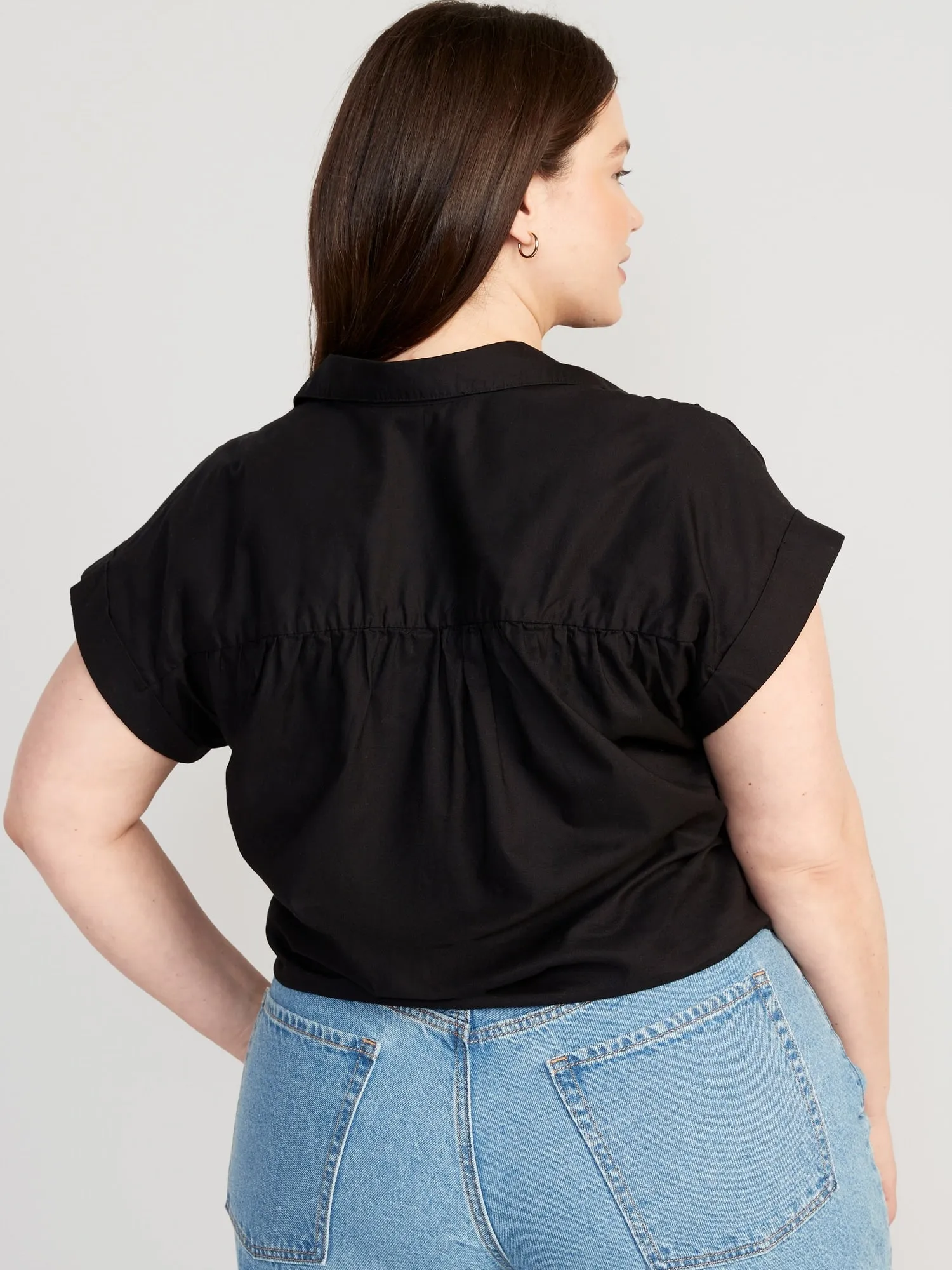 Short-Sleeve Tie-Wrap Top for Women