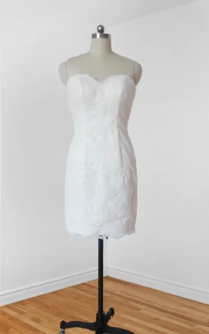Short Strapped Sweetheart Lace Wedding Dresses