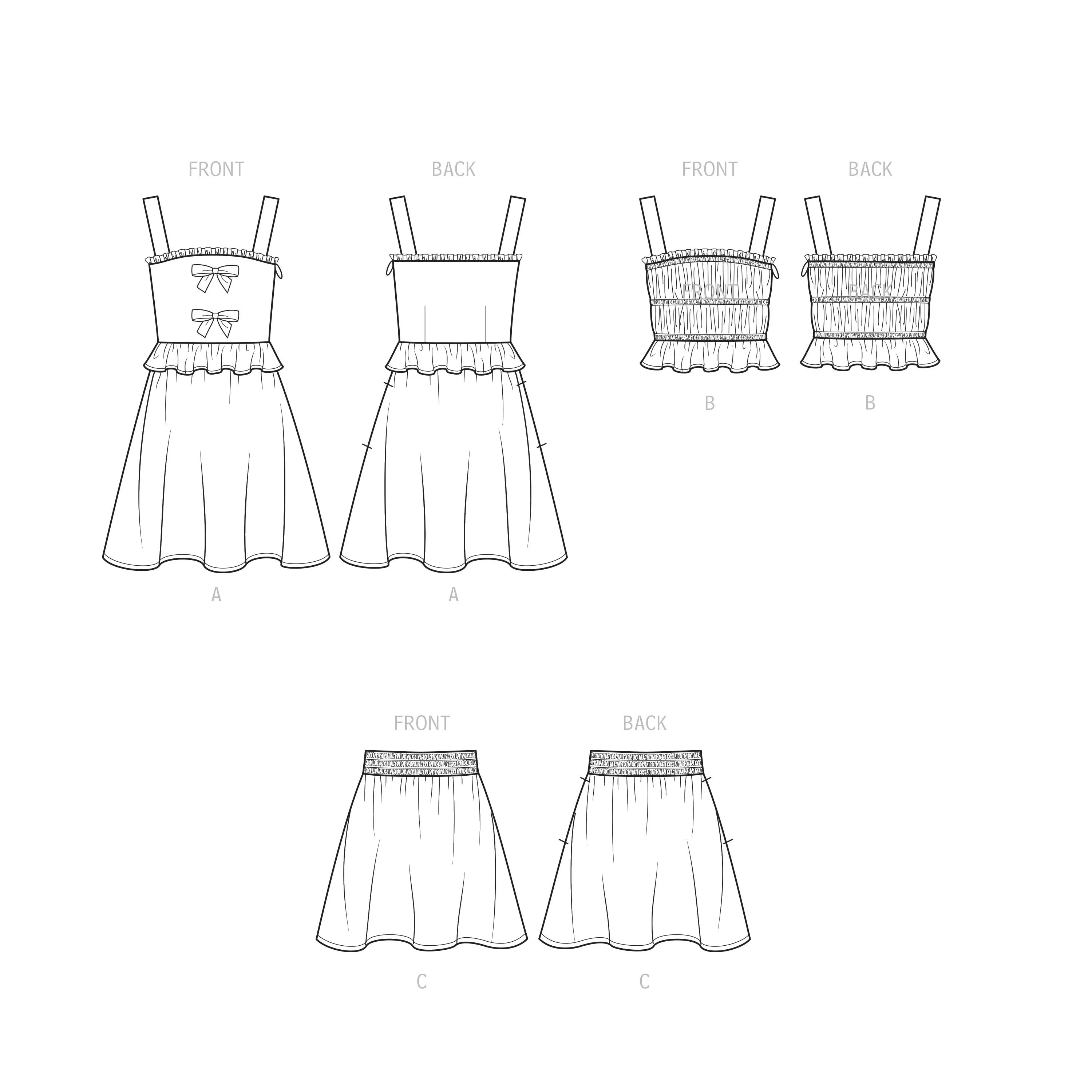Simplicity Pattern 9560 Child/Girl Dress, Top, Skirt