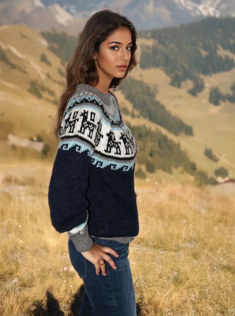 Ski Fair Isle Alpaca Sweater for Women