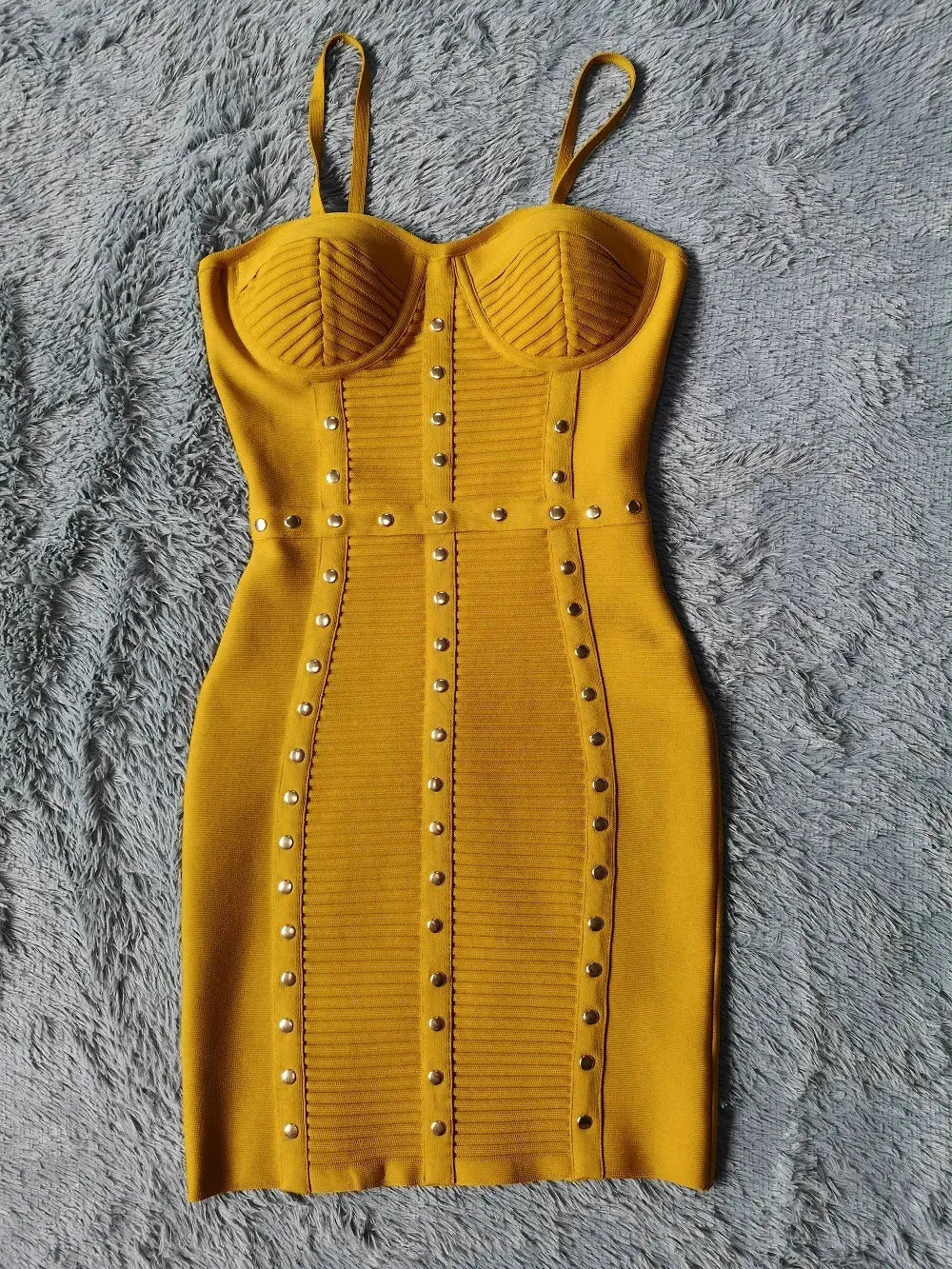 Spaghetti Strap Mini Sleeveless Striped Bandage Dress