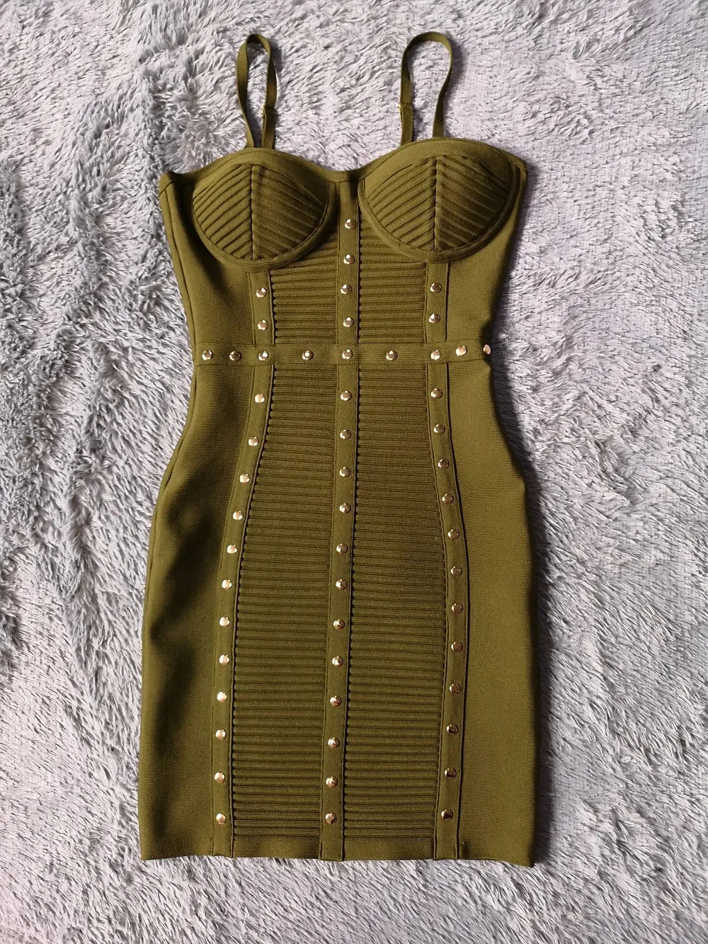 Spaghetti Strap Mini Sleeveless Striped Bandage Dress