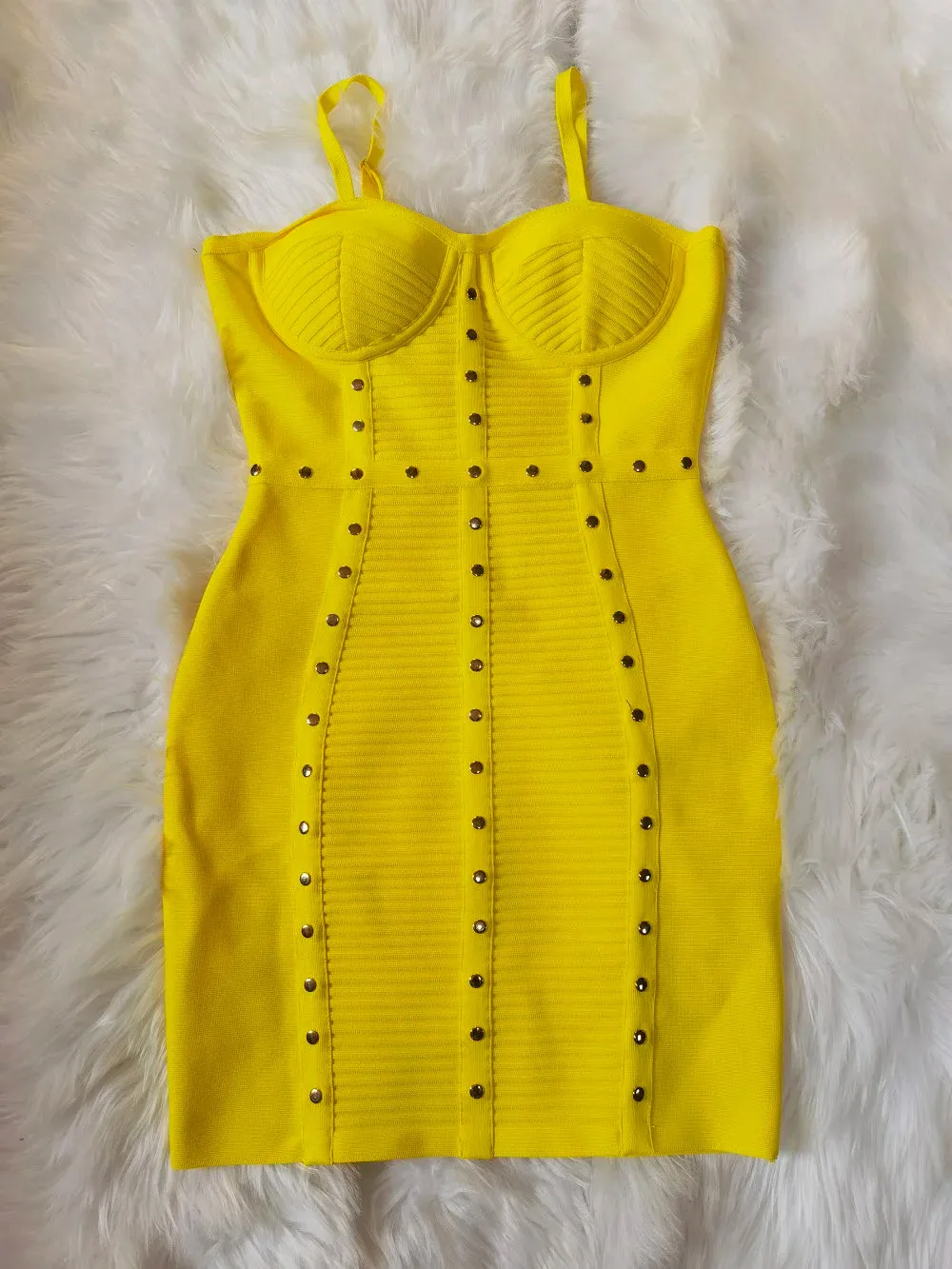 Spaghetti Strap Mini Sleeveless Striped Bandage Dress