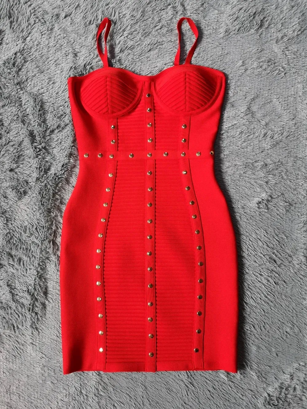 Spaghetti Strap Mini Sleeveless Striped Bandage Dress