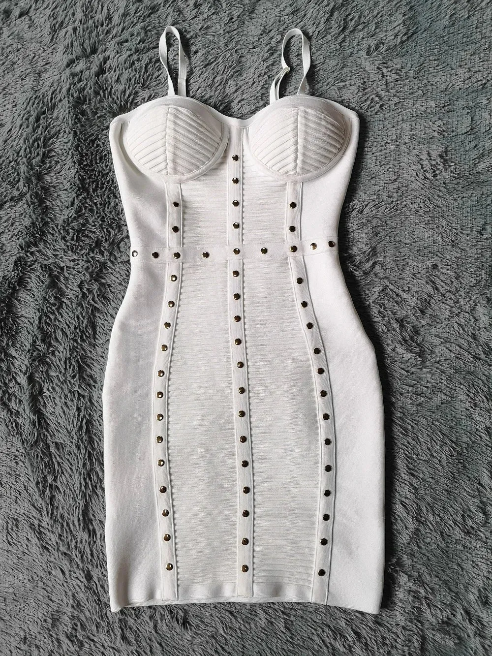 Spaghetti Strap Mini Sleeveless Striped Bandage Dress