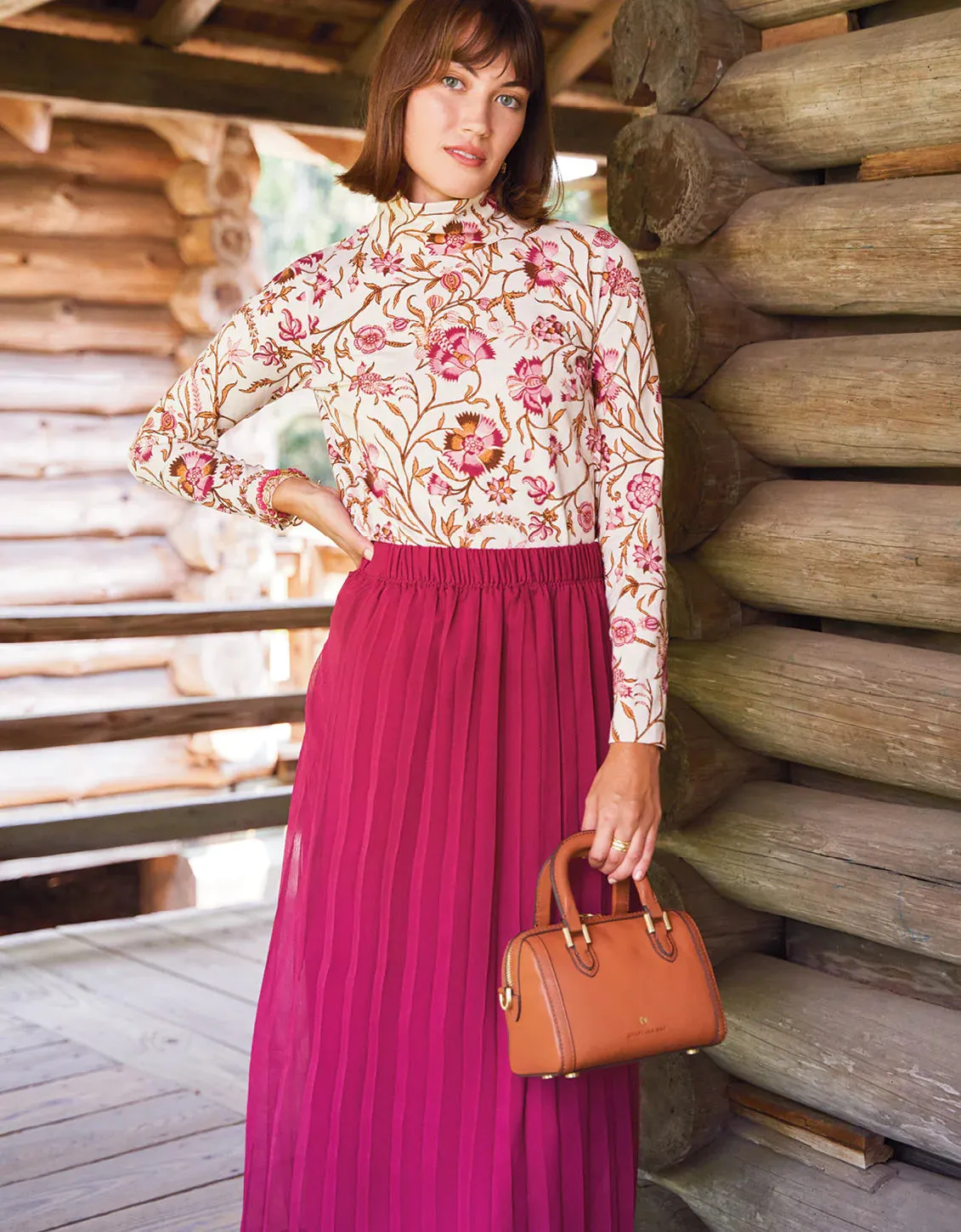 Spartina 449 Stefanie Turtleneck Tee Harbor River Jacobean - FINAL SALE