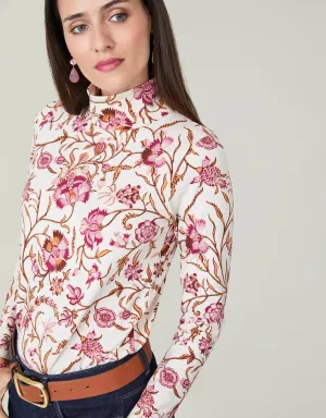 Spartina 449 Stefanie Turtleneck Tee Harbor River Jacobean - FINAL SALE