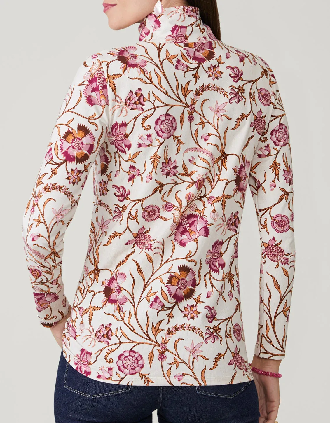 Spartina 449 Stefanie Turtleneck Tee Harbor River Jacobean - FINAL SALE