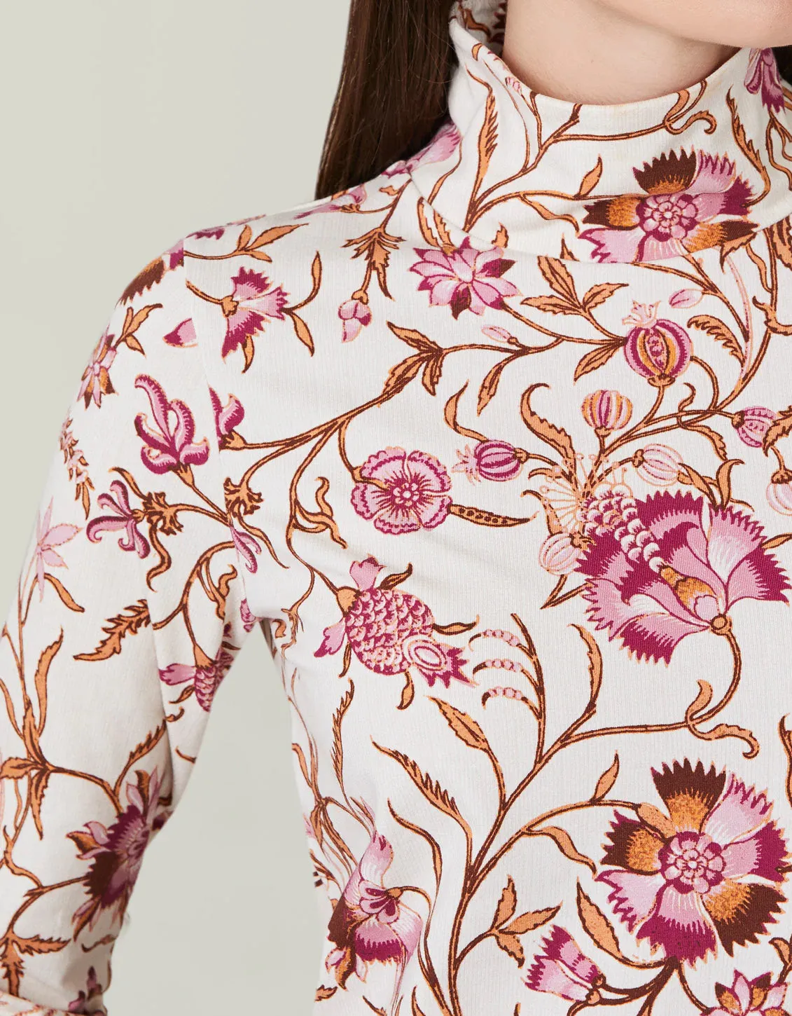 Spartina 449 Stefanie Turtleneck Tee Harbor River Jacobean - FINAL SALE