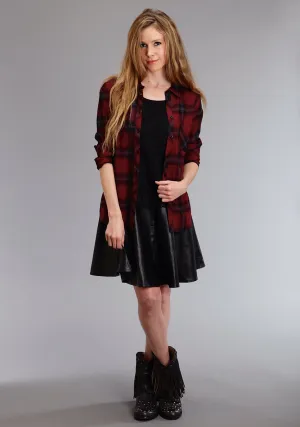 Stetson Womens Back Zip Circle Black Lamb Leather Skirt