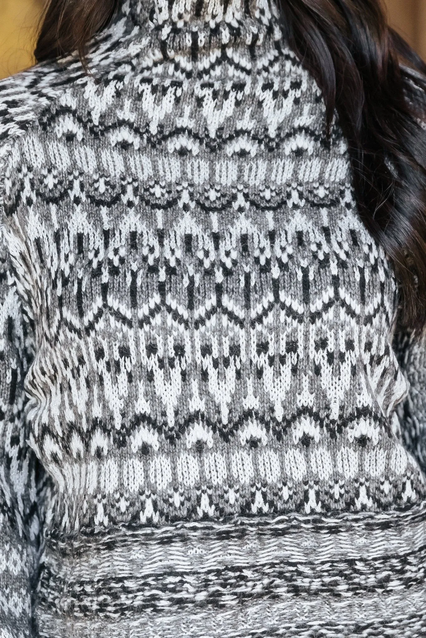 Steve Madden Grey Fair Isle Indie Sweater - FINAL SALE