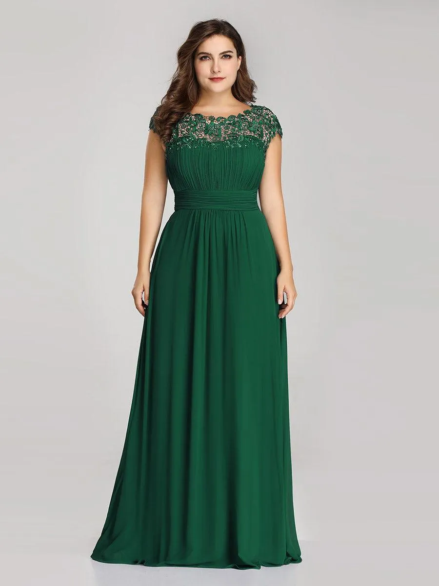 Taille personnalisée Robe demoiselle d'honneur mousseline Manches courtes flatteuses