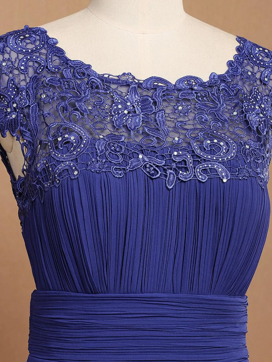Taille personnalisée Robe demoiselle d'honneur mousseline Manches courtes flatteuses