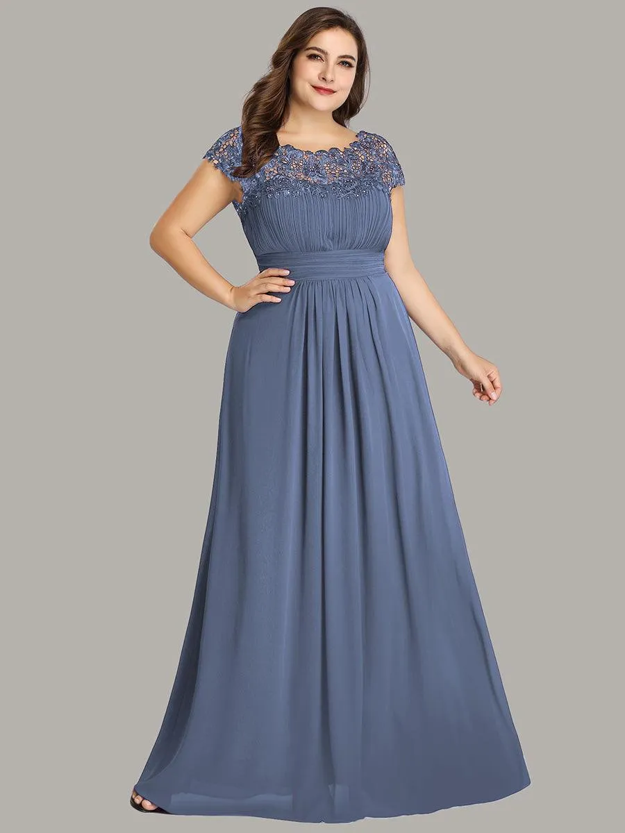 Taille personnalisée Robe demoiselle d'honneur mousseline Manches courtes flatteuses