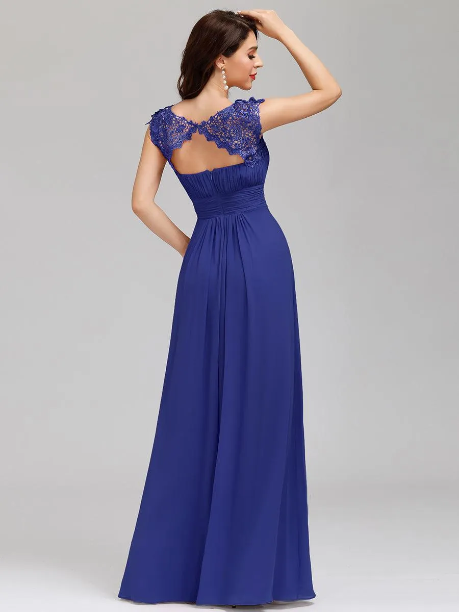 Taille personnalisée Robe demoiselle d'honneur mousseline Manches courtes flatteuses