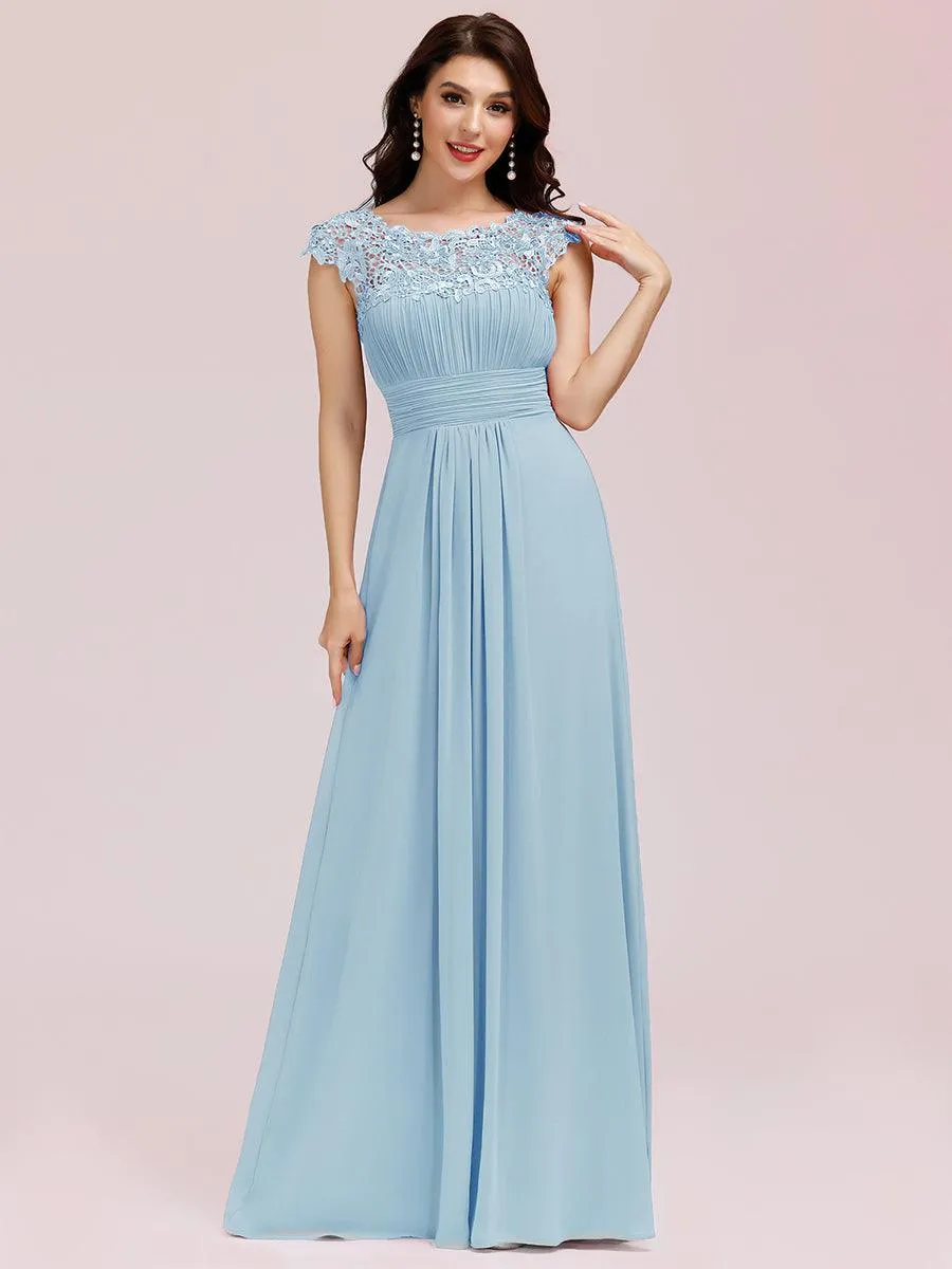 Taille personnalisée Robe demoiselle d'honneur mousseline Manches courtes flatteuses