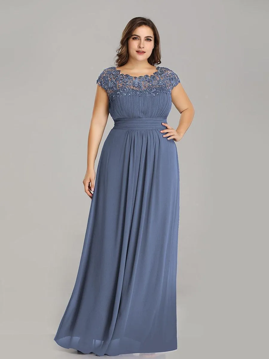 Taille personnalisée Robe demoiselle d'honneur mousseline Manches courtes flatteuses