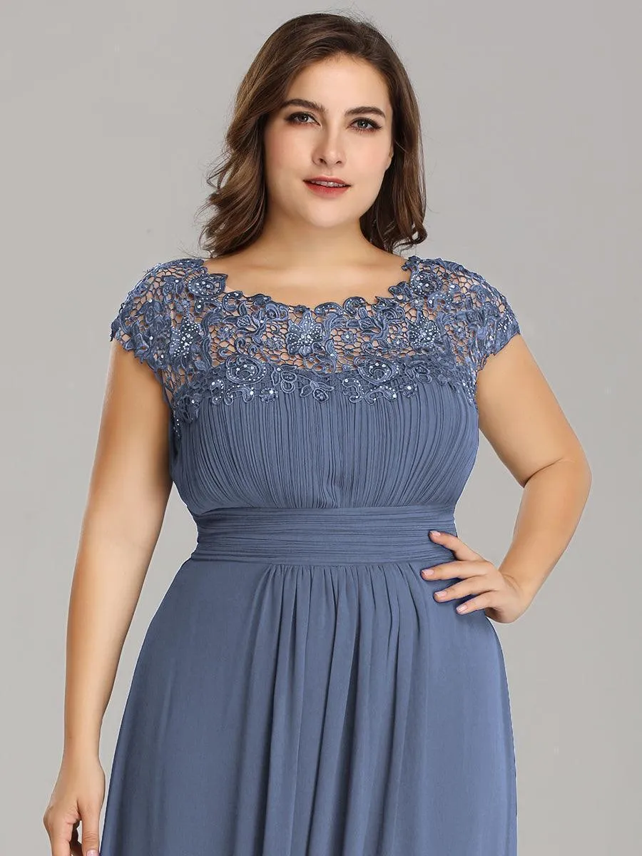 Taille personnalisée Robe demoiselle d'honneur mousseline Manches courtes flatteuses