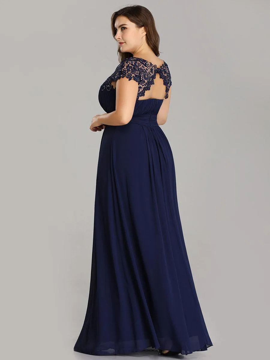 Taille personnalisée Robe demoiselle d'honneur mousseline Manches courtes flatteuses
