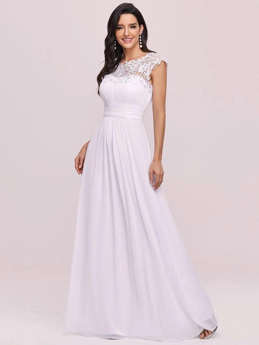 Taille personnalisée Robe demoiselle d'honneur mousseline Manches courtes flatteuses