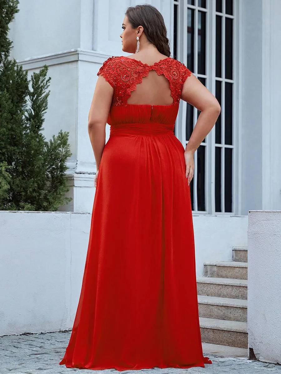 Taille personnalisée Robe demoiselle d'honneur mousseline Manches courtes flatteuses